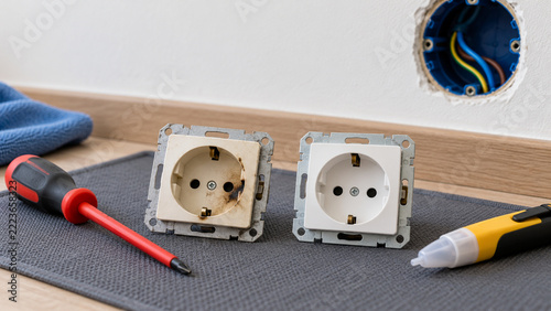 Damaged Electrical Outlet Prepared for Safe Residential Replacement