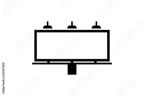 Black billboard sign silhouette icon vector