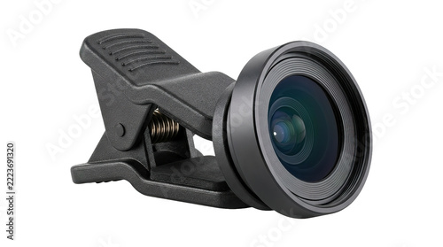 Smartphone clip-on camera lens with spring clamp for enhanced photography