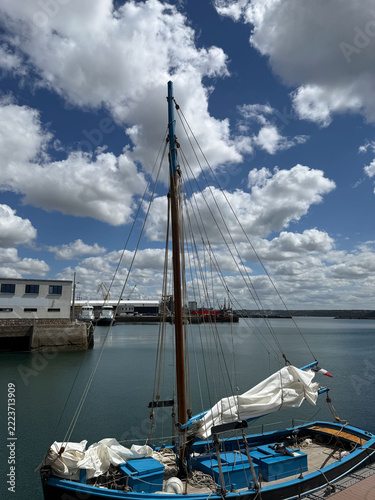 Traditional Sailing Boat in Brest Harbor, Brittany, France