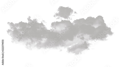Fluffy grey cloud isolated on transparent background