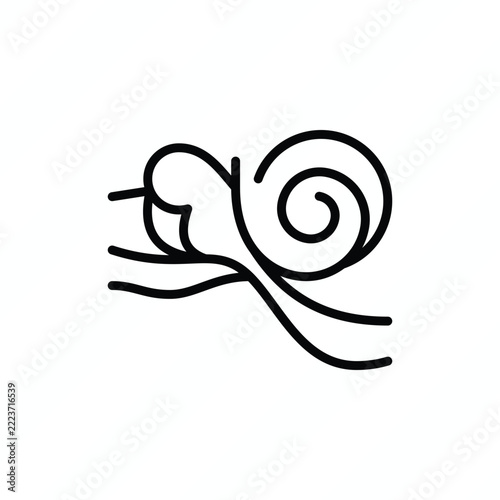 Tympanic membrane thin line icon representing the eardrum, sound vibration, auditory function, and ear anatomy. Vector illustration.