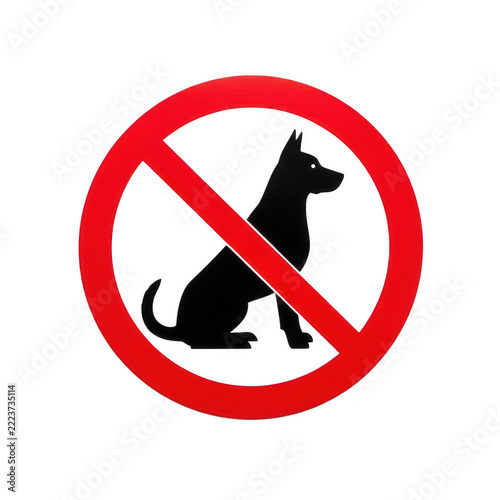 No dogs allowed warning sign with dog icon