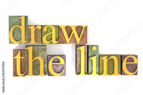 Fotografie Draw the line word on the colorful block