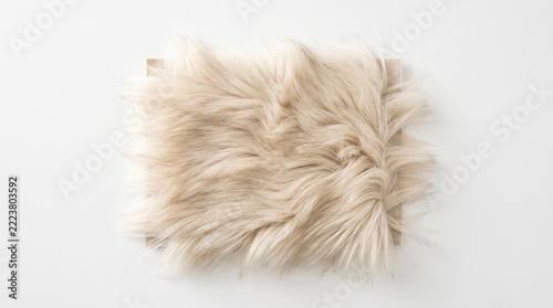 Beige Faux Fur Swatch On White Background