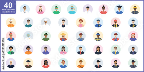 Mega collection of avatar symbols of man, user, business, and professional portrait