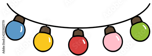 Colorful party light garland Christmas exclusive design element 