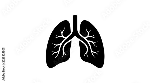 Human lungs silhouette icon representing respiratory health and medicine