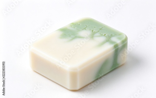 Christmas Tree-Shaped Handmade Soap Bars, Green Cream Product Still Life
