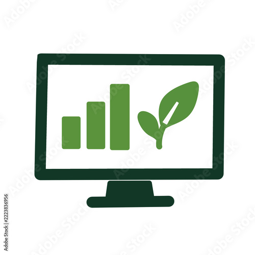 Farm Data Analytics Icon with Crop Growth Dashboard