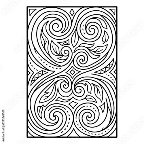 Traditional Igbo Uli Art Black Outline Illustration
