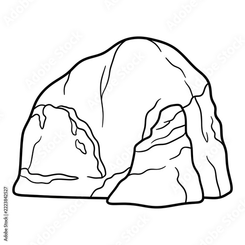Zuma Rock Nigeria Black Outline Landscape Illustration