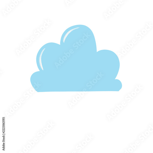 Cute Light Blue Cloud Illustration Simple Fluffy Pastel Sky Element