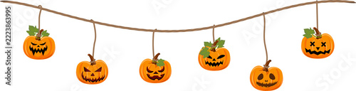 Halloween Pumpkin Garland, vector design