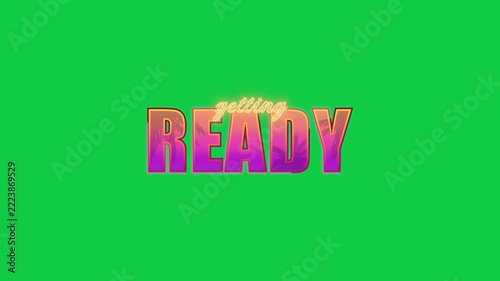 Palm Silhouette Getting Ready Neon Text Glowing on Green Screen, Loop
