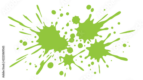 Green paint splatter or slime splash vector illustration