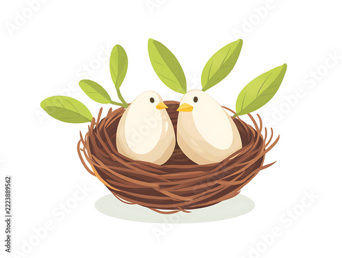 Cute bird flat vector illustration, colorful cartoon bird isolated on white background