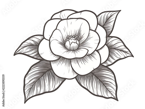 Decorative floral arrangement with blooming flowers and natural foliage