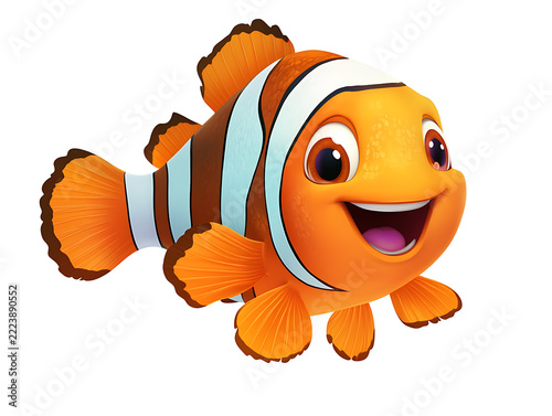 Colorful Fish Illustration Isolated on White Background