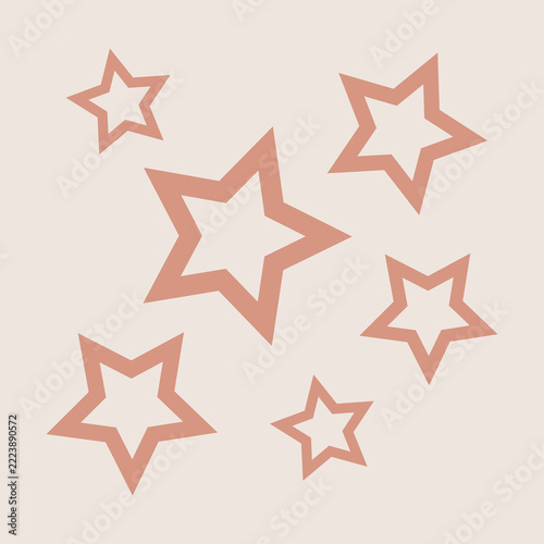 Pink stars clipart, cute pastel shape graphic