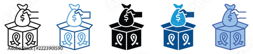 Donation icon set multiple style
