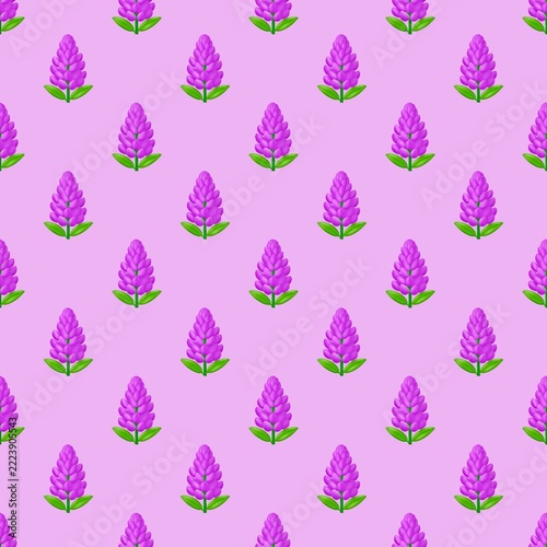 seamless pattern with purple flowers