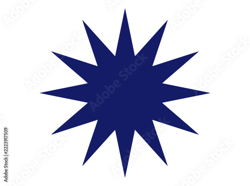 Isolated Blue Starburst Graphic