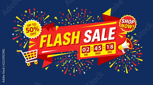 Vibrant Flash Sale Promotion Graphic Design.