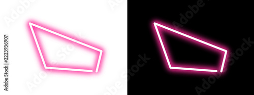 PNG Pink Neon Geometric Speech and Quote Frame Set, a transparent background