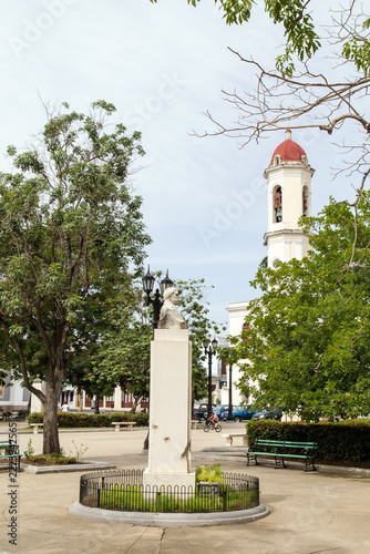 Bell Tower of the Cathedral of Our Lady of the Immaculate Conception at José Martí Park in Cienfuegos (Cuba)