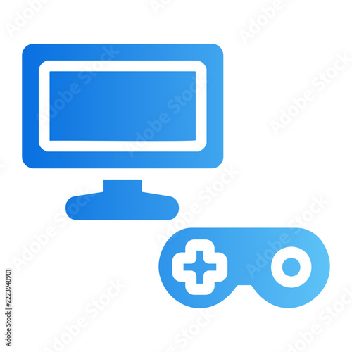 Monitor gaming Line Gradient Icon