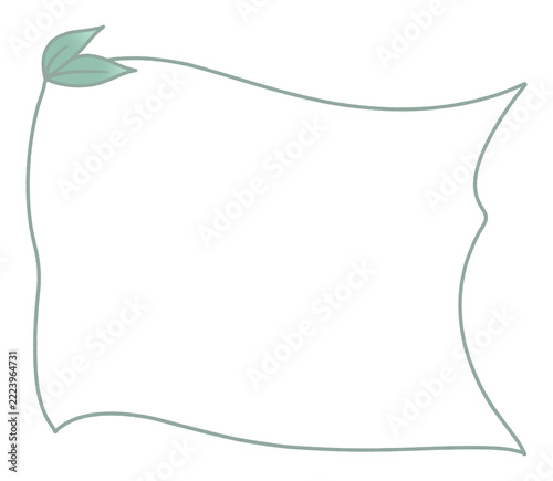 Hand Drawn Green Leaf Frame Border Line Design Element