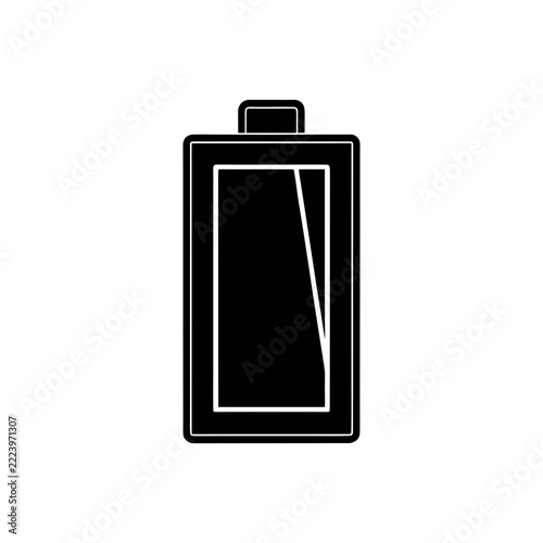 Battery icon black silhouette on a white background represents power level