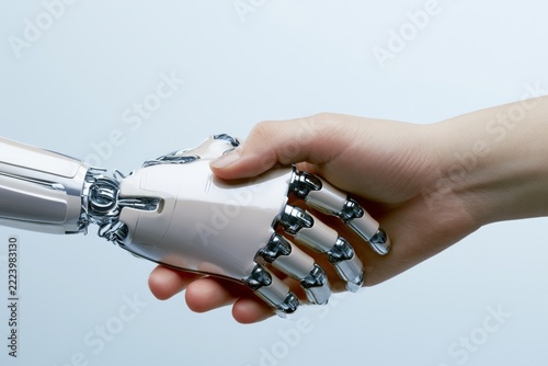 Conceptual Connection Between Human Hand and Robotic Hand Expressing Unity and Collaboration