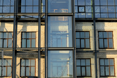 urban house with big windows and natural morning sunlight
