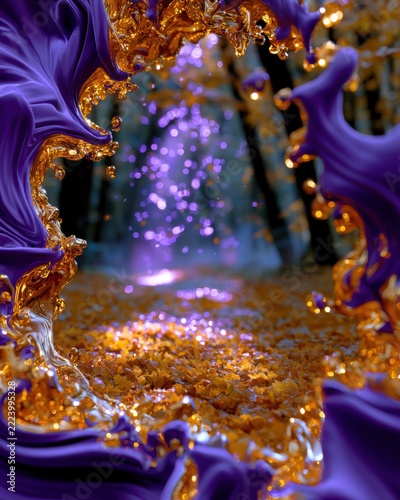 Enchanting Autumn Forest Path With Golden Leaves