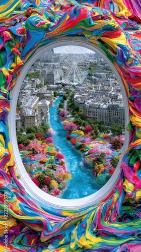 Editorial Design Artwork of a Miniature City Canyon