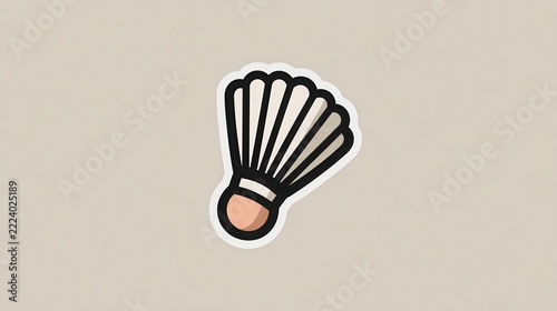 Stylish and Minimalist Shuttlecock Illustration on Neutral Background