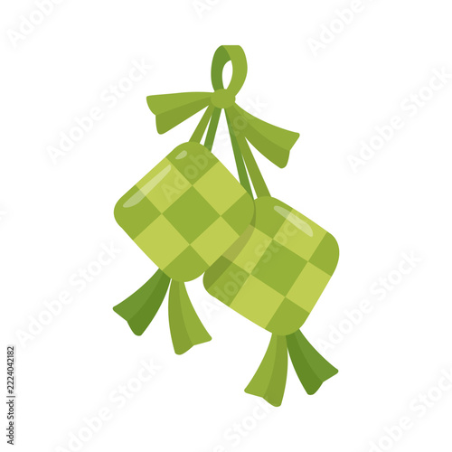 Ketupat Vector Illustration for Eid Mubarak and Ramadan Celebration