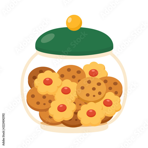 Eid Mubarak Cookies in Glass Jar for Islamic Holiday Celebration