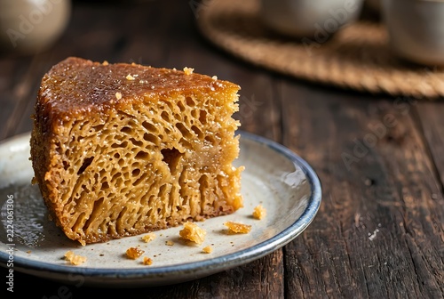 Close Up of Kek Sarang Semut Caramel Honeycomb Cake
