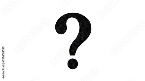 Question mark icon, black symbol isolated on transparent background
