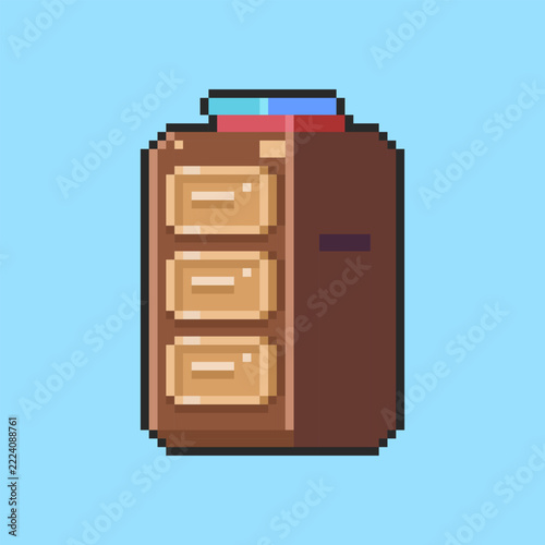 Pixel art Wooden Cupboard game asset design