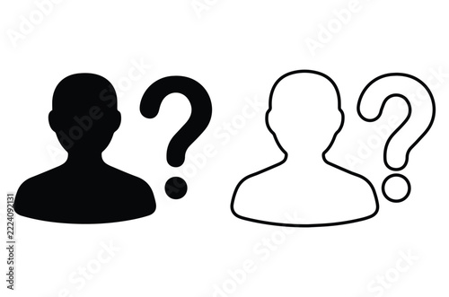 User Question Mark Help Support Profile Avatar Icon Vector Set Ui App