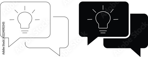 Creative idea discussion speech bubble icons vector design