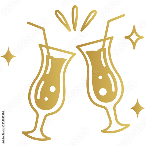 New Year Toasting Champagne Glasses