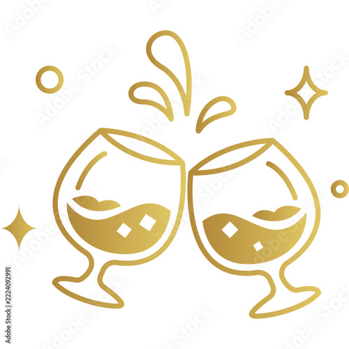 New Year Toasting Champagne Glasses