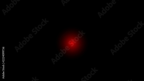 Abstract deep red glowing circular light point centered in a dark minimalist void symbolizing mystery and focus for modern creative digital background