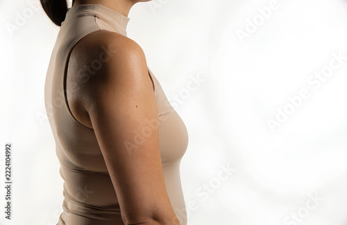 Woman Upper Arm and Shoulder Close Up with Natural Skin Texture