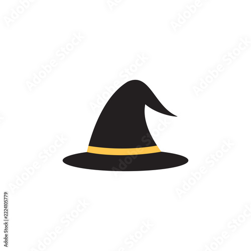 Obsidian witch hat with yellow band